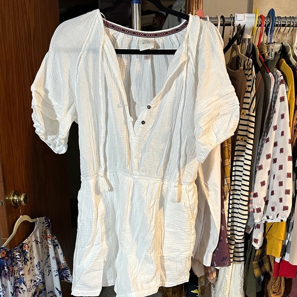 Knox Rose Pants - Knox Rose White Gauze Button romper